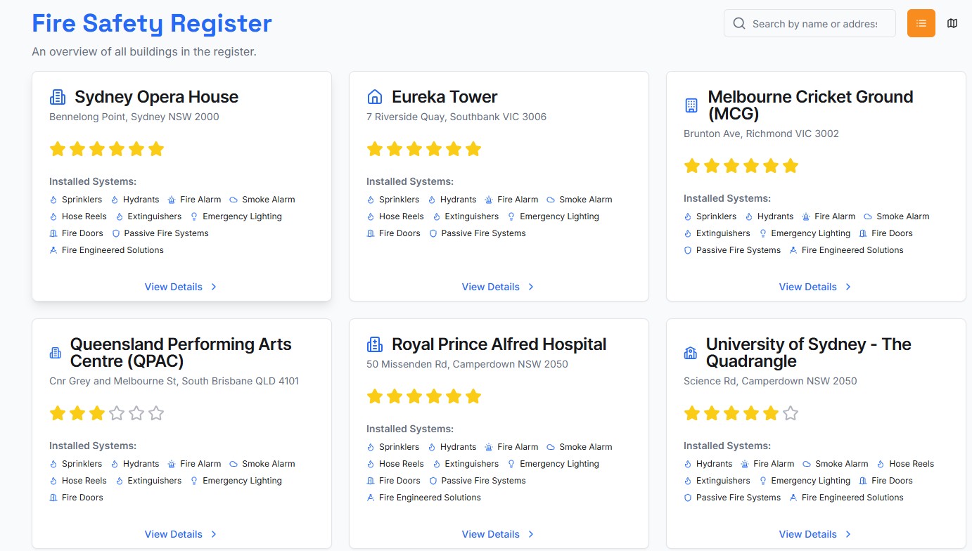 Fire Safety Register Snippet